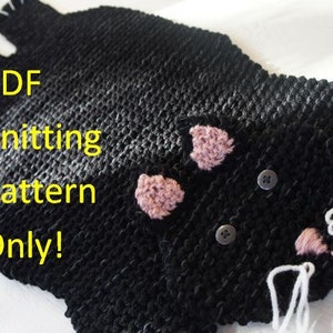 PDF KNITTING PATTERN Cat rug image 1