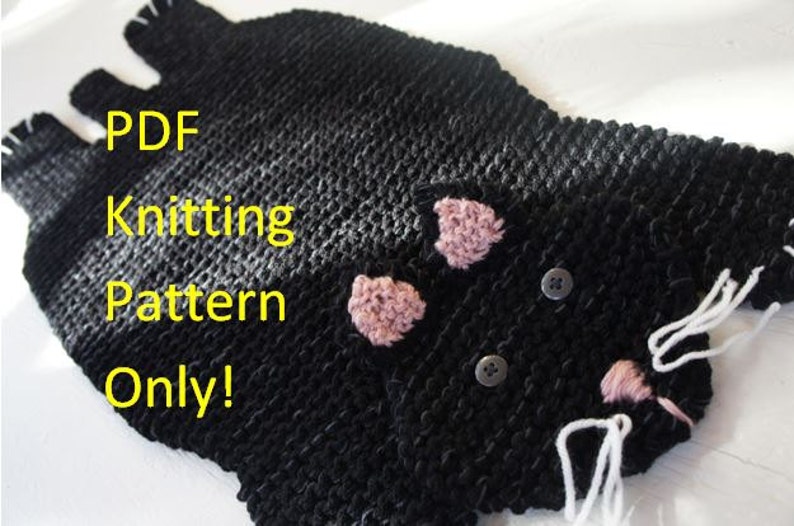 PDF KNITTING PATTERN Cat rug image 1