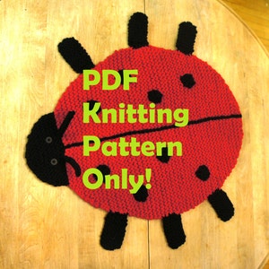 PDF KNITTING PATTERN Ladybug rug image 1