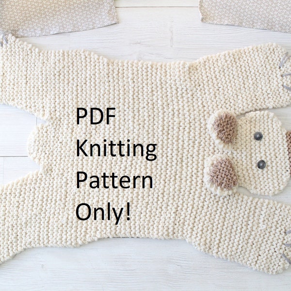 PDF KNITTING PATTERN - Bear rug