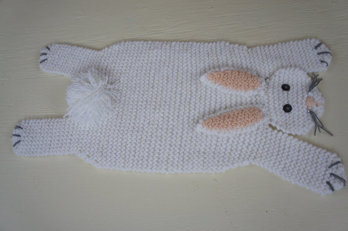 PDF Knitting Pattern Rabbit Bunny Rug Etsy