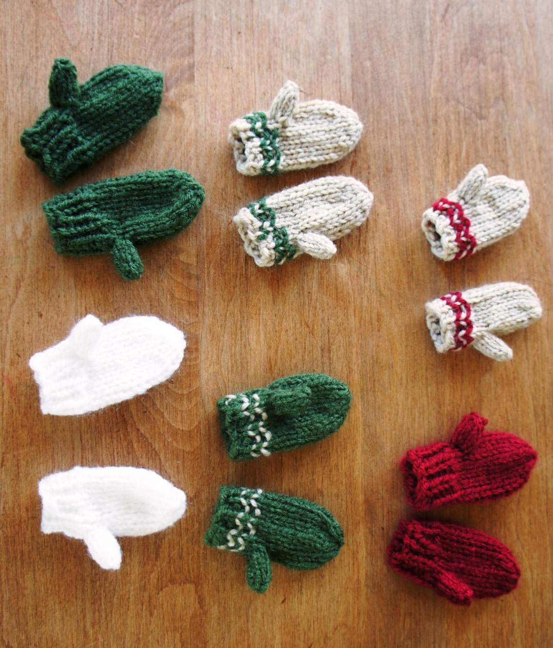 PDF KNITTING PATTERN Mini Mittens Christmas Ornament Etsy Canada