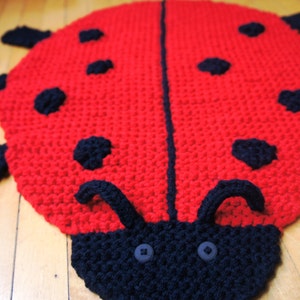 PDF KNITTING PATTERN Ladybug rug image 3