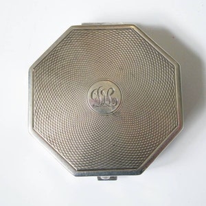 Vintage Silver Compact von 1930