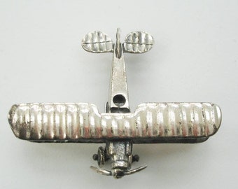 Vintage Miniature 925 Silver BiPlane