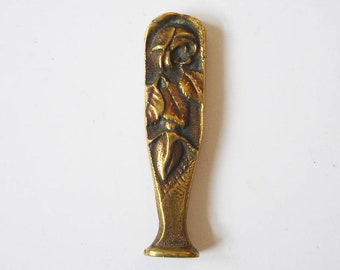 Art Nouveau Brass Wax Seal - Initialled R.N.