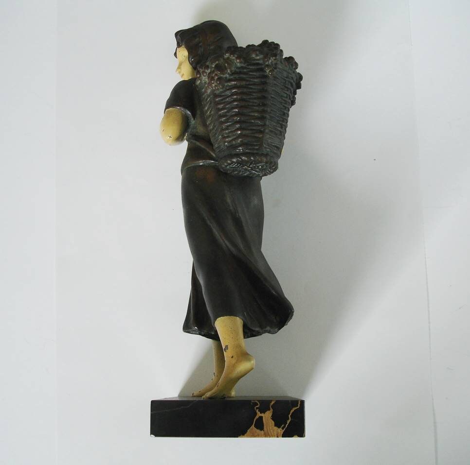 Antique Cold Painted Figure - the Grape Picker - Etsy