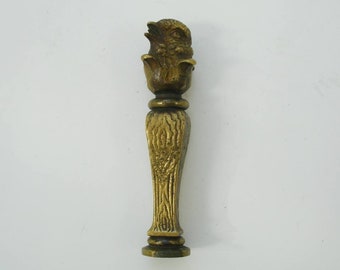 Antique Brass/Bronze Wax Seal With A Birdie Finial