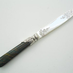 Antique Agate & Silver Fruit Knife image 2
