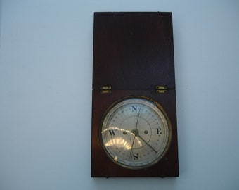 Large Antique Wood Cased Compass - Desktop (CP80)