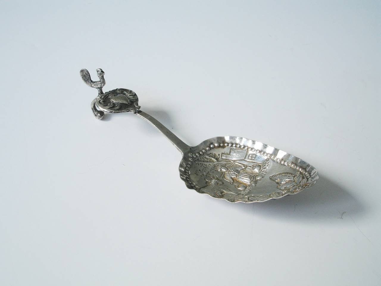 Cuillère Antique Hollandaise de Caddy d'argent