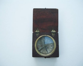 Antique Wood Cased Compass  - Small (CP78)