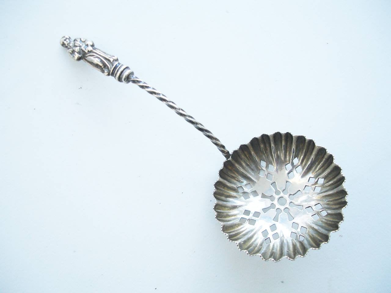 Antique Apostle Silver Sugar Sifter