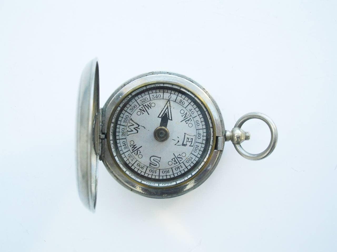 Nickel Antique Argent Dennison Compass V1 Première Guerre Mondiale | Cp35