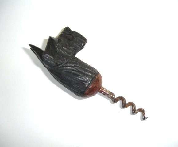 Vintage Hand Carved Dog Corkscrew | An134