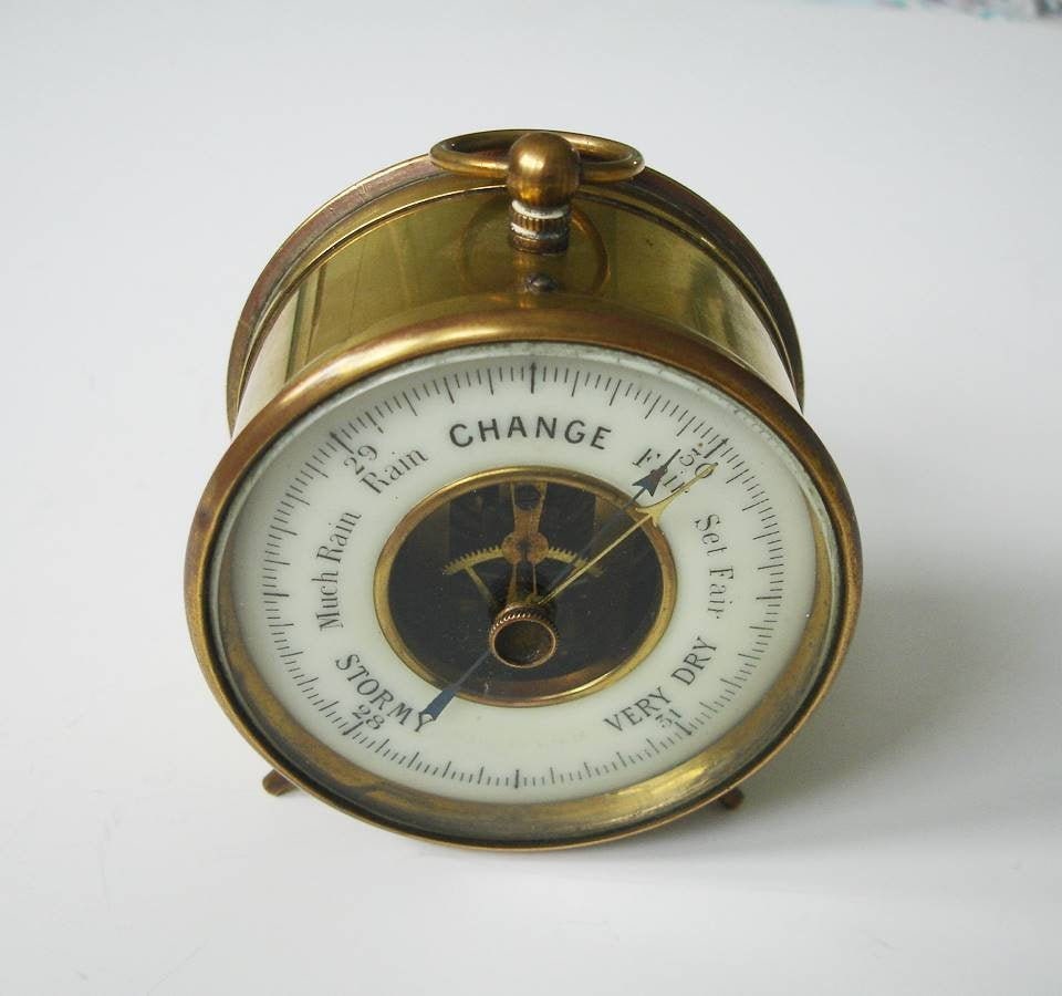 Baromètre de Bureau en Laiton Antique | Ba1