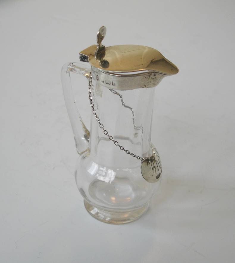 Antique Hukin & Heath Silver Glass Noggin - Style Inhabituel