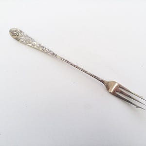 Victorian Pickle Fork With Bird And Flower Decoration 1880