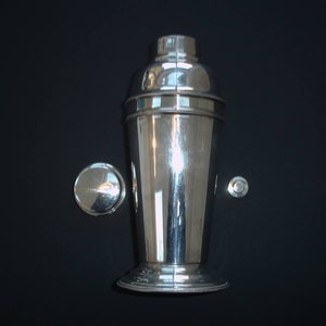Vintage Shaker à cocktail Viner's en métal argenté (CK63)