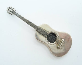 Vintage Miniature Silver Guitar