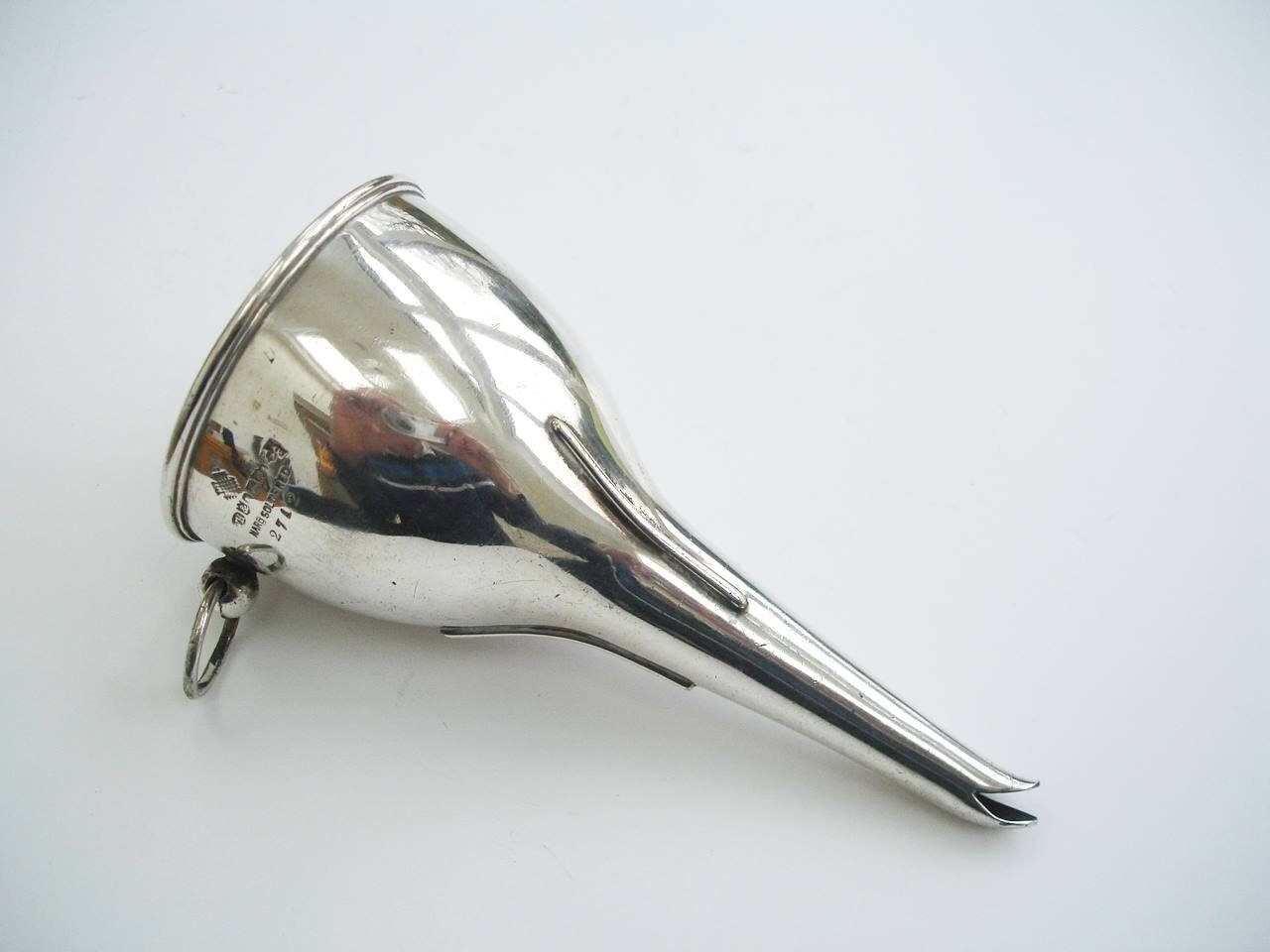 Entonnoir à Vin Plaqué Argent Antique Par William Hutton 1864-1893