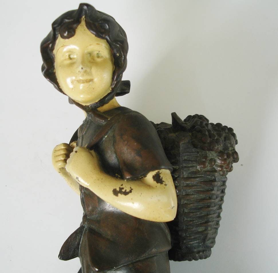 Antique Cold Painted Figure - the Grape Picker - Etsy