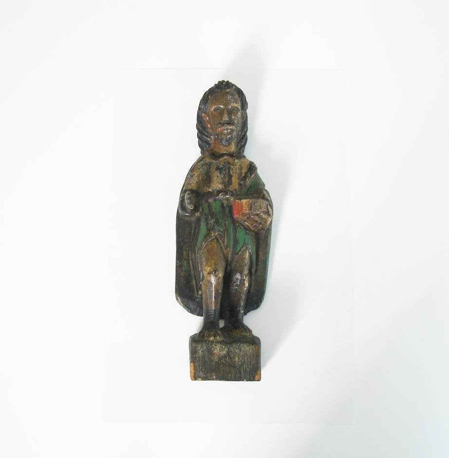 Antique Polychrome Wood Carved Figure - 16Ème/17Ème Siècle