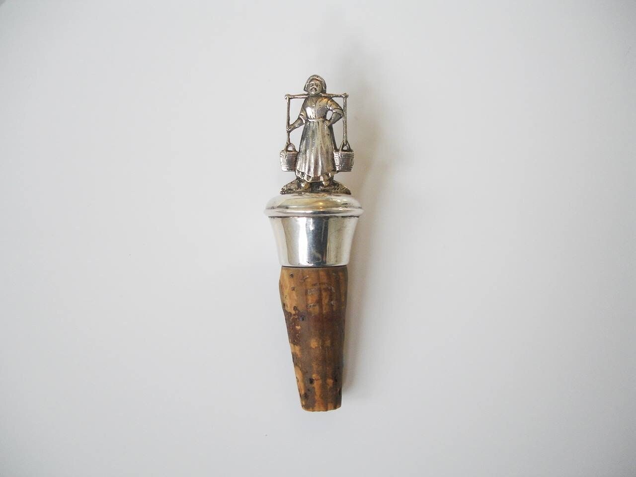 Bouchon de Bouteille Lait Hollandais en Argent Vintage | St2