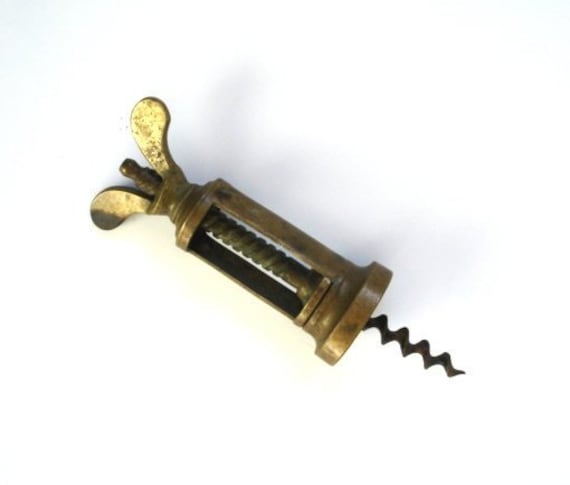 Antique Italien Brass Corkscrew | It63