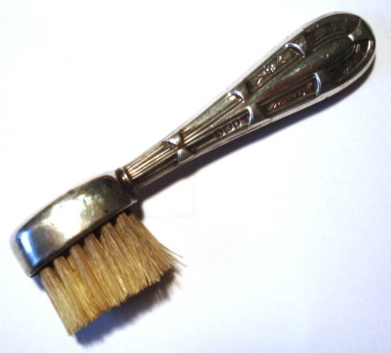 Edwardian Silver Moustache Brush image 2