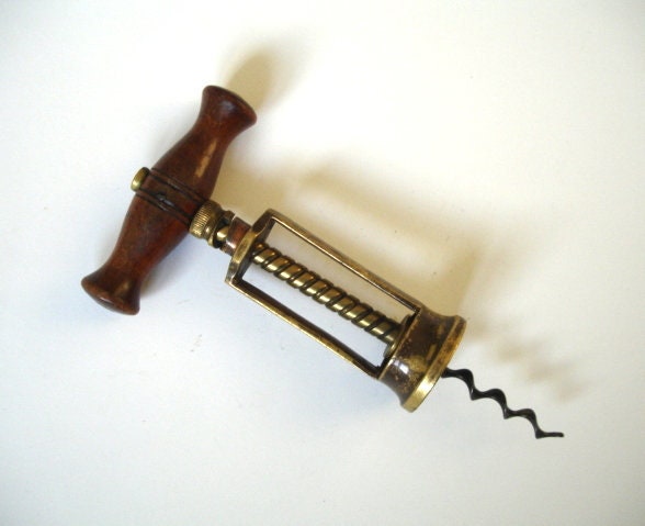 Antique Brass Corkscrew - Marked The King | Br373