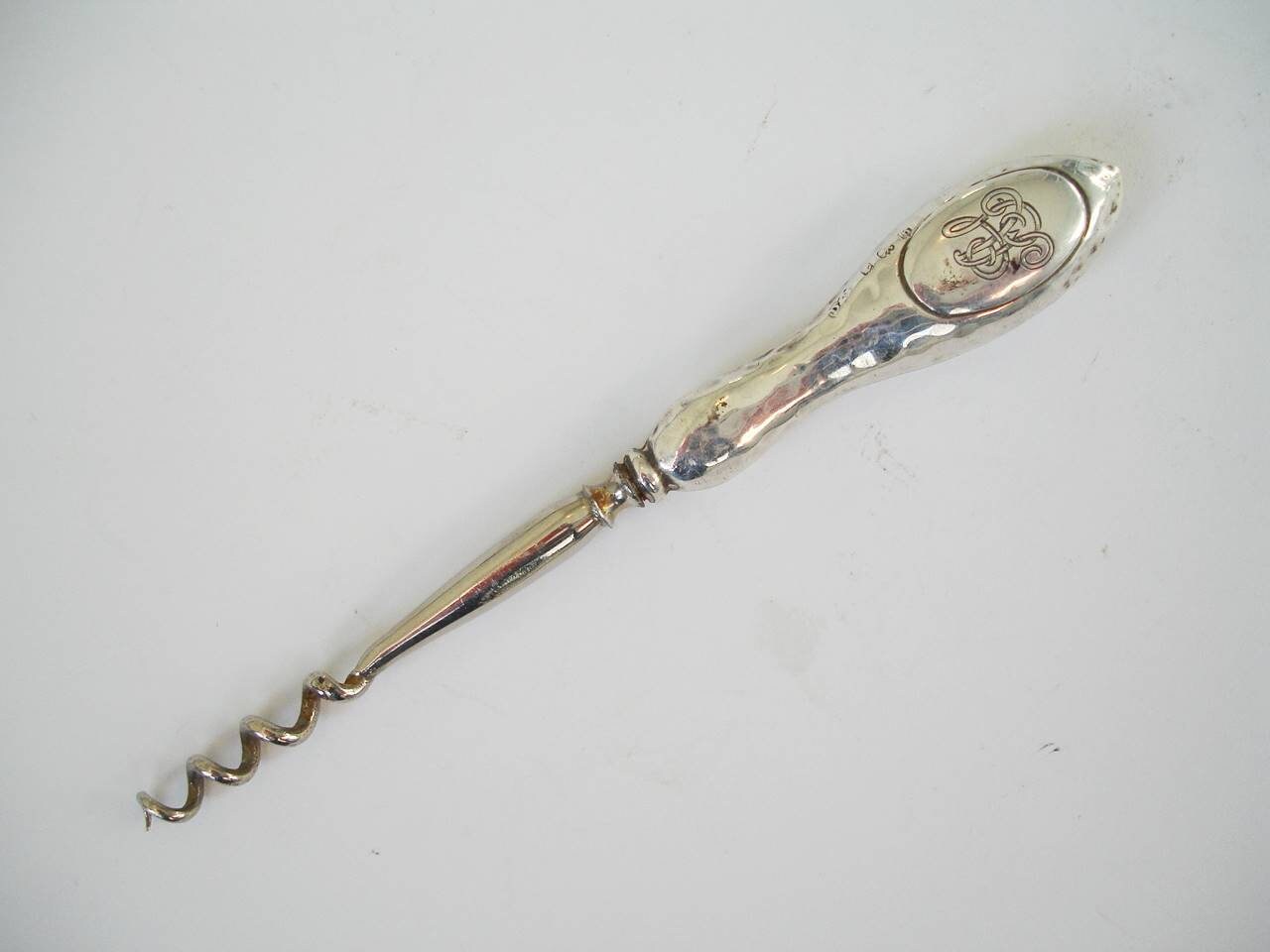 Antique Silver Monogrammed Necessaire Corkscrew | Nc70