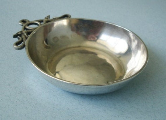 Antique Français Silver Wine Taster - Poignée de Serpent Unuusal