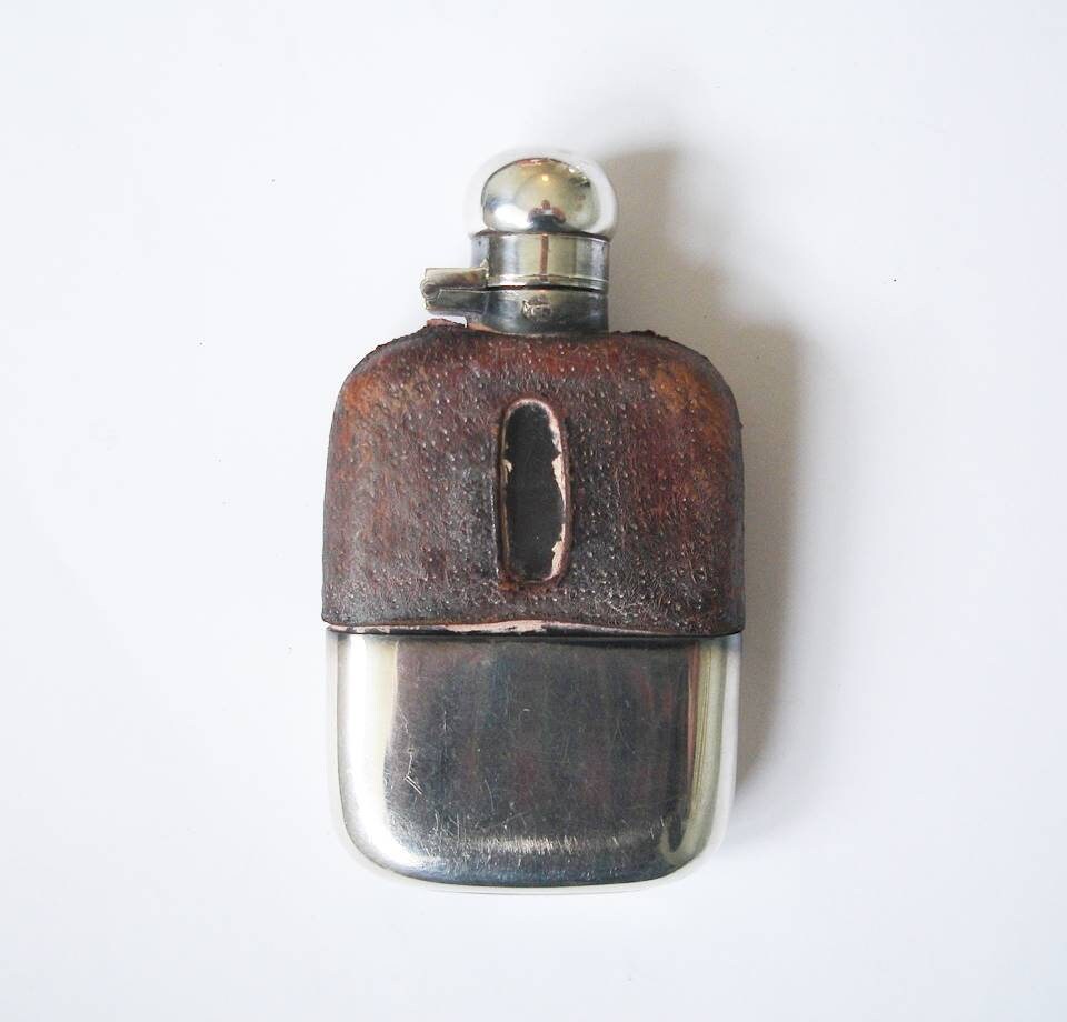 Petite Fiole de Hanche Antique Plaquée Argent | Hf9