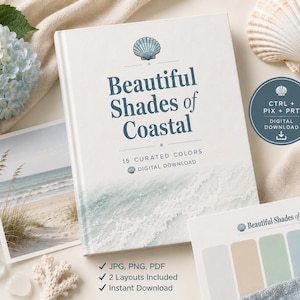 Coastal Color Palette with Hex Codes – Beach Color Palette, Ocean Inspired Colors, Seafoam & Sand Palette for Weddings, Design and Branding