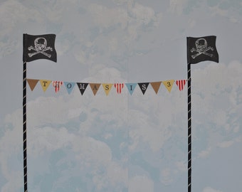 Pirate personalised cake top bunting