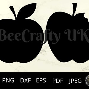 Pommes SVG | Pommes Mordues Pomme Clipart | Fichiers d’image Apples Silhouette | svg, pdf, eps, dxf, png, jpeg Cut File | Téléchargement instantané