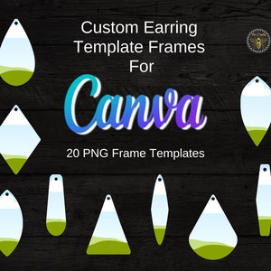 Custom Earring Canva Frames | Editable In Canva Earring Template Frame Elements | Fill Your Own Drag and Drop Templates | Commercial Use
