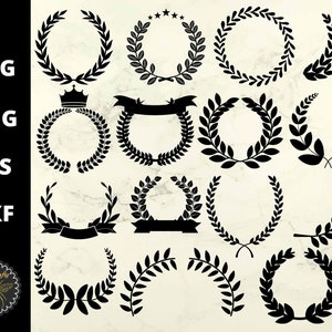 Lorbeeren Bündel SVG | Lorbeerkranz, Kreis Monogramm Blatt Clipart Elements | svg, eps, dxf, png Cut Dateien | Sofort Download | Kommerzielle Nutzung