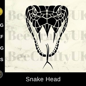 Cabeça de cobra SVG | Cobra com língua de garfo para silhueta Cricut | Cobra Snake svg, eps, dxf, png, arquivo de corte | Download instantâneo | Uso comercial