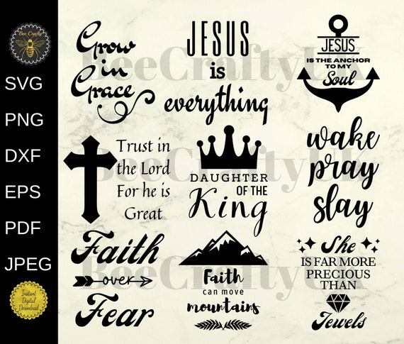 Download Religious Quote Svg Bundle Christian Quotes Inspirational Etsy