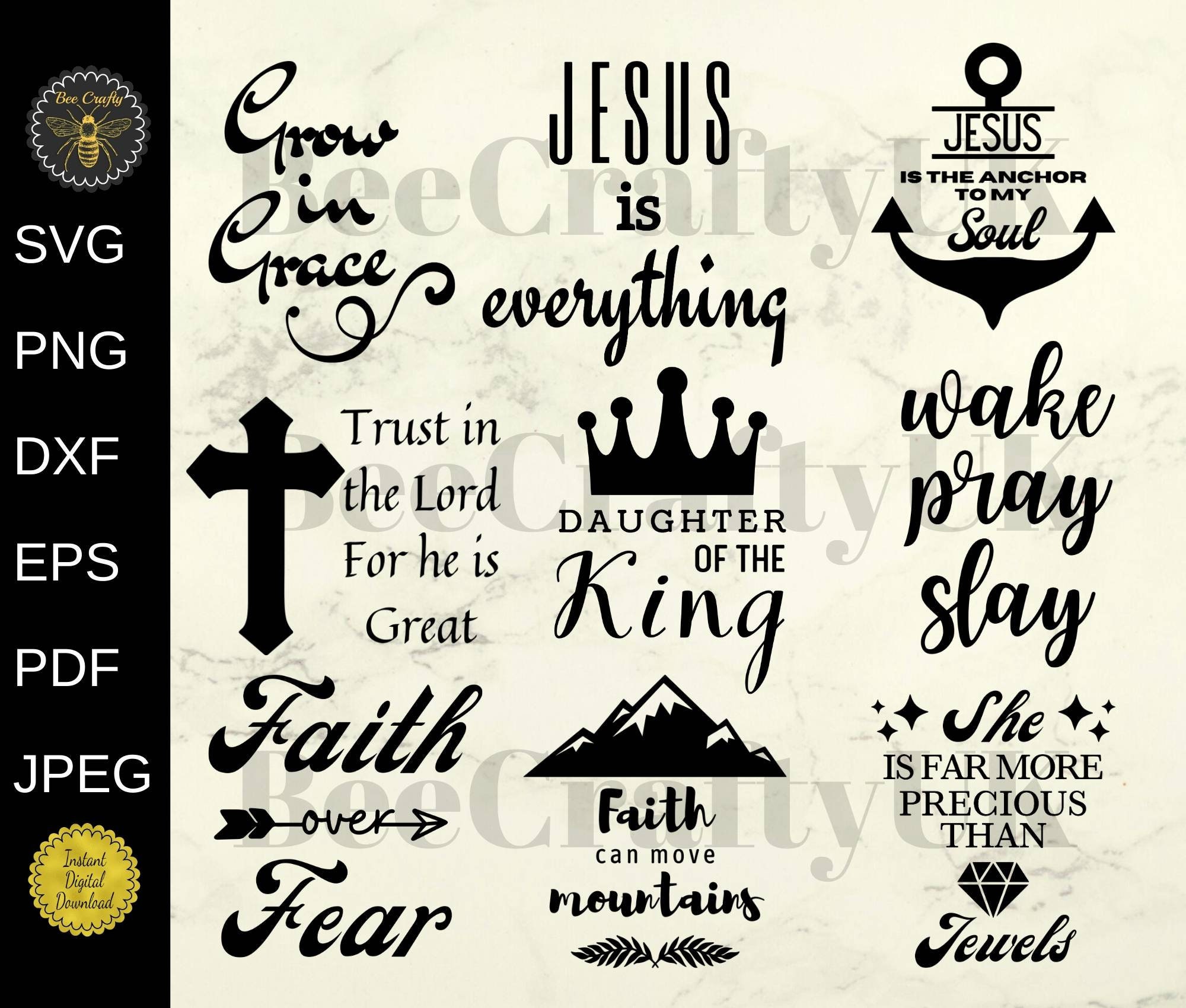 Download Religious Quote Svg Bundle Christian Quotes Inspirational Etsy