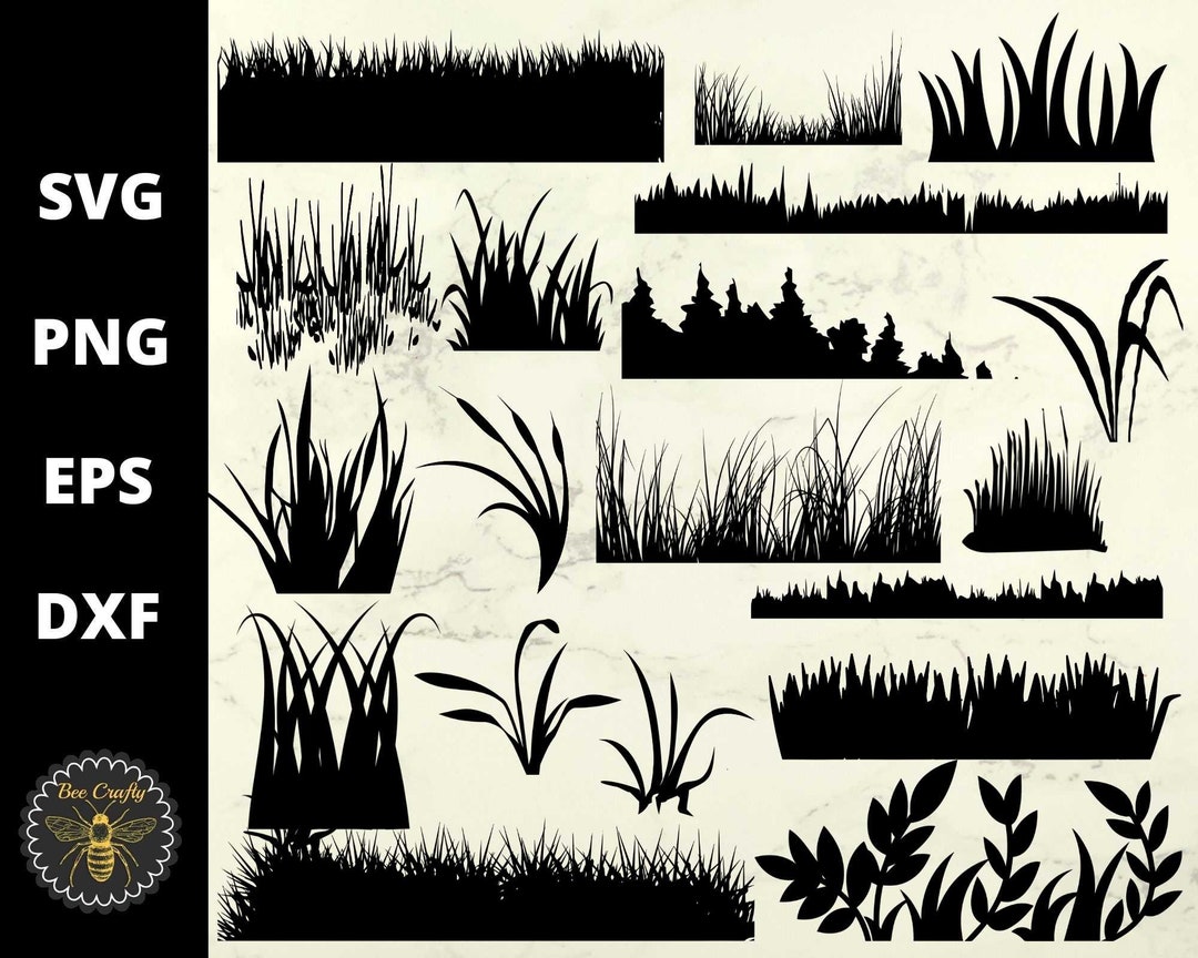 Grass SVG Bundle | Green Clipart Set | Grass Reeds Silhouettes | Svg ...