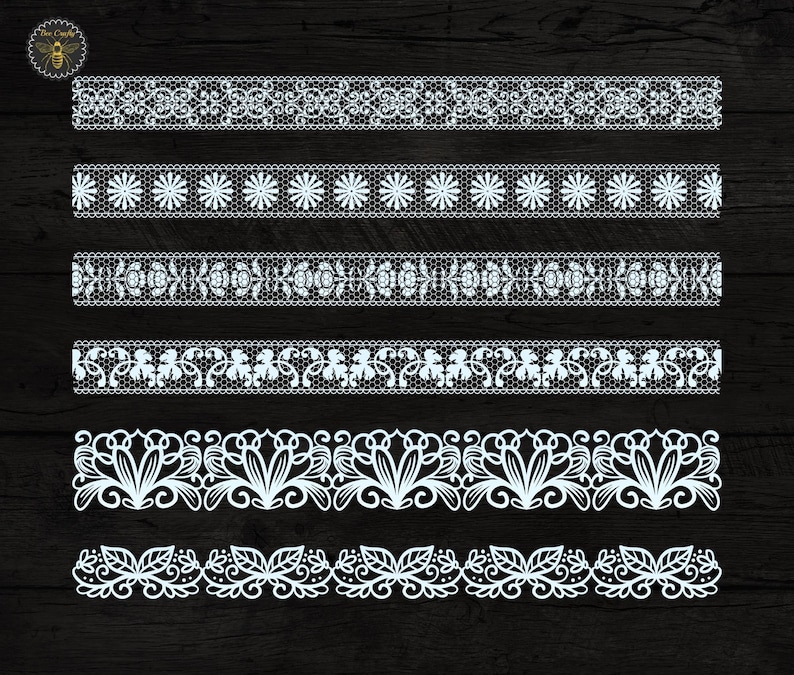 Custom Canva Lace Trim Border Frames | Drag and Drop Editable in Canva ...