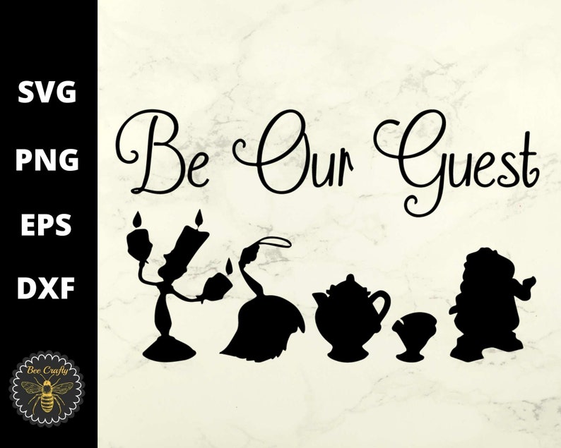 Be Our Guest SVG Home Decor Sign Beauty & The Beast Clipart | Etsy