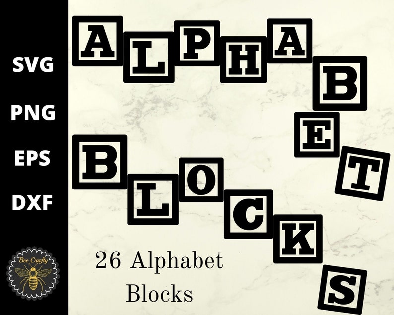 Download Alphabet Blocks SVG Bundle Letter Block Clipart A Z | Etsy