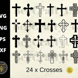 Crosses Bundle SVG | Christian Cross Cut Files | Cross Clipart Elements | svg, eps, dxf, png, print cut | Instant Download | Commercial Use