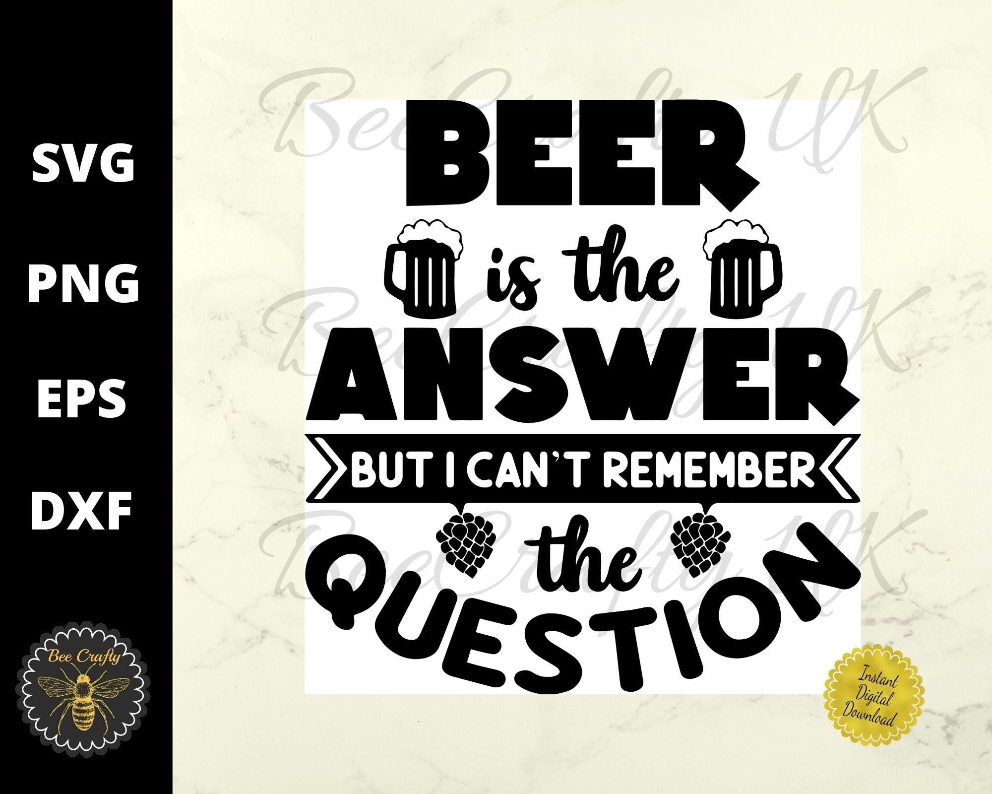 Beer is the Answer SVG Funny Beer Clipart Beer Quote - Etsy