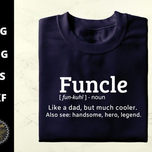 Pacote Funcle SVG | Tipografia engraçada das citações do slogan de Funcle | svg eps dxf png Arquivos de corte em preto e branco | Download instantâneo | Uso comercial