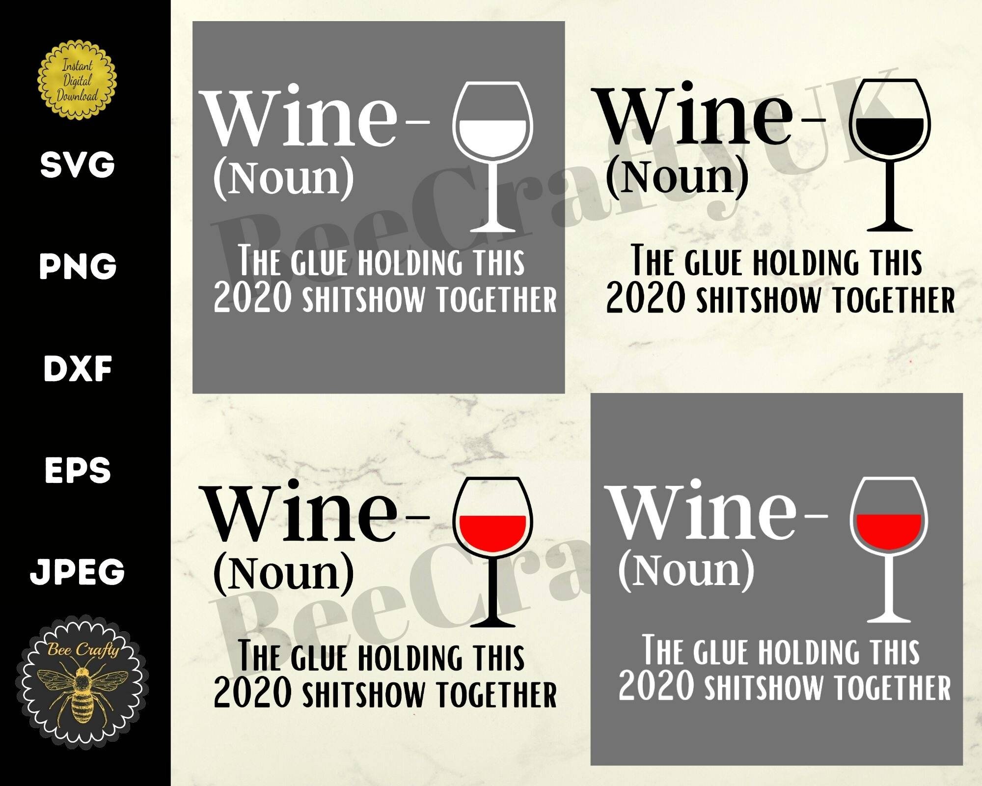 Wine Noun Quotes SVG Bundle Funny Wine Quotes Sublimation Etsy